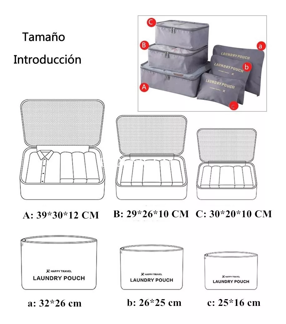 Miniatura 3 de Organizador De Maleta 6PCS